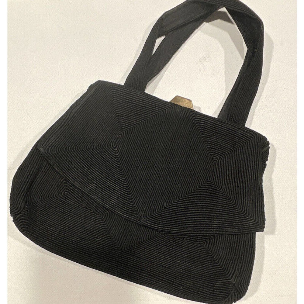 Corde' 1940’s Black Handbag WWII Era Bag Gimp Cord Purse Genuine Vintage W/Tags